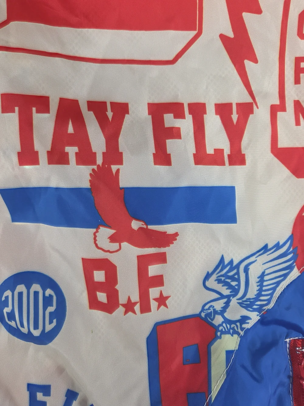 Born Fly Hooded Windbreaker Jacket All Over Print Y2K Size M